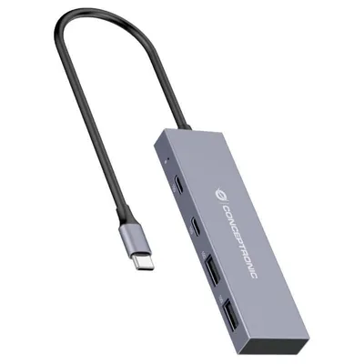 Conceptronic HUBBIES13G Schnittstellen-Hub USB 3.2 Gen 2 (3.1 Gen 2) Type-C 10000 Mbit/s Grau