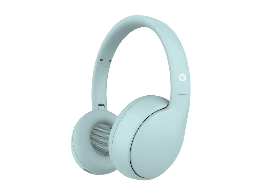 Kopfhörer Conceptronic PARRIS04B kabellos und kabelgebunden Bluetooth für Anrufe und Musik hellblau