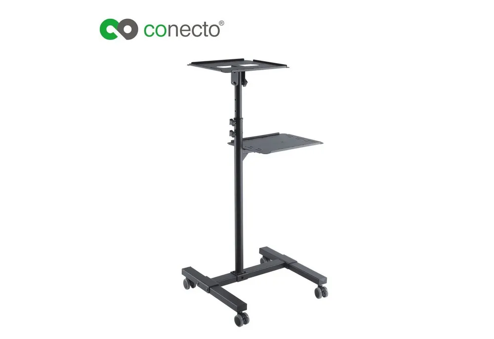 conecto Beamer-Deckenhalterung Beamerwagen Ständer für Projektor, (höhenverstellbarer Projektortisch mit Rollen für Beamer und Laptop)