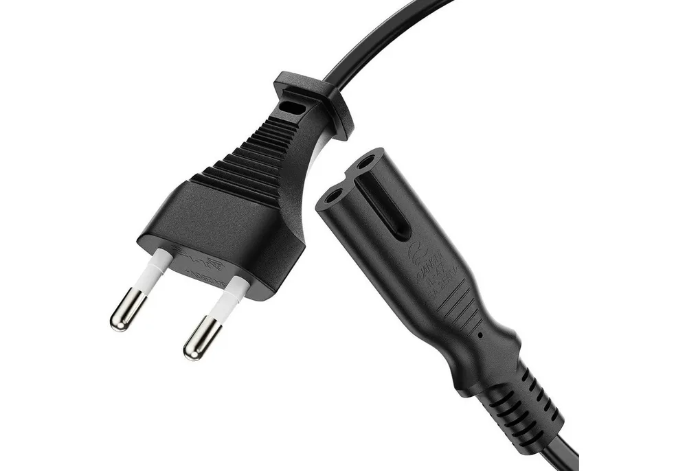 conecto conecto Strom-Kabel, Euro-Stecker gerade auf C7 IEC-Buchse gerade, Stromkabel, (200 cm)
