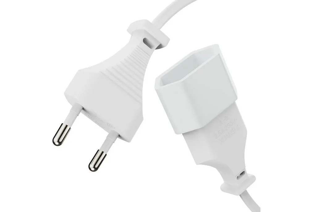 conecto conecto Strom-Kabel-Verlängerung, Euro-Stecker gerade auf Euro-Buchse Stromkabel, (300 cm)