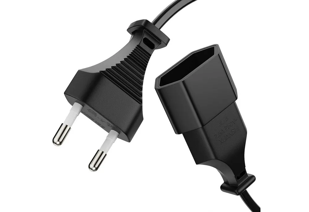 conecto conecto Strom-Kabel-Verlängerung, Euro-Stecker gerade auf Euro-Buchse Stromkabel, (300 cm)