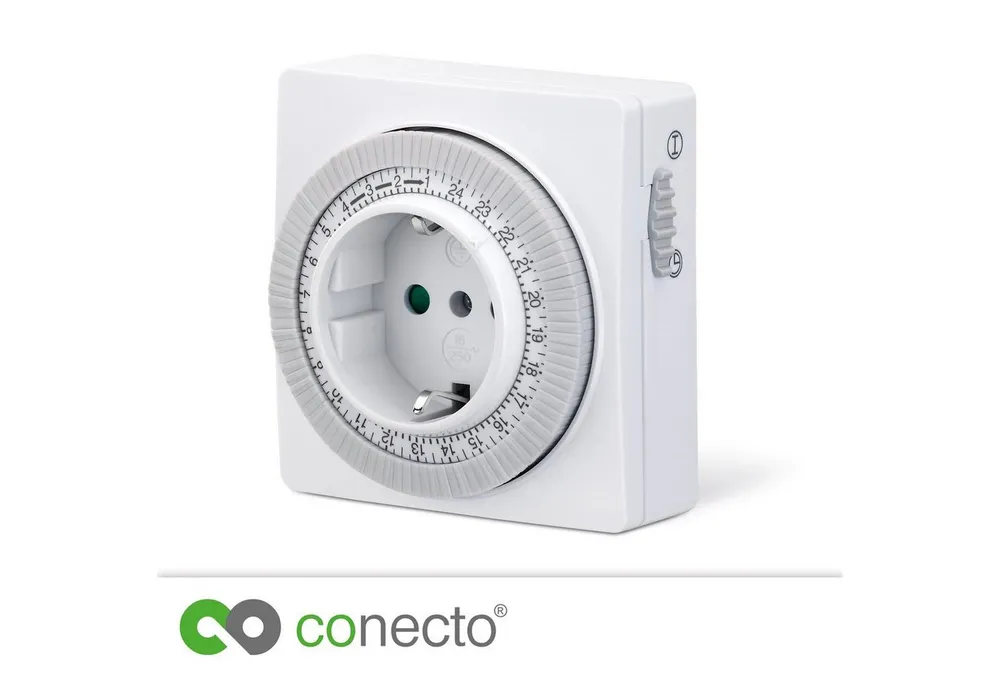 conecto Zeitschaltuhr conecto Mechanische Zeitschaltuhr, IP20, 3500 Watt, weiß