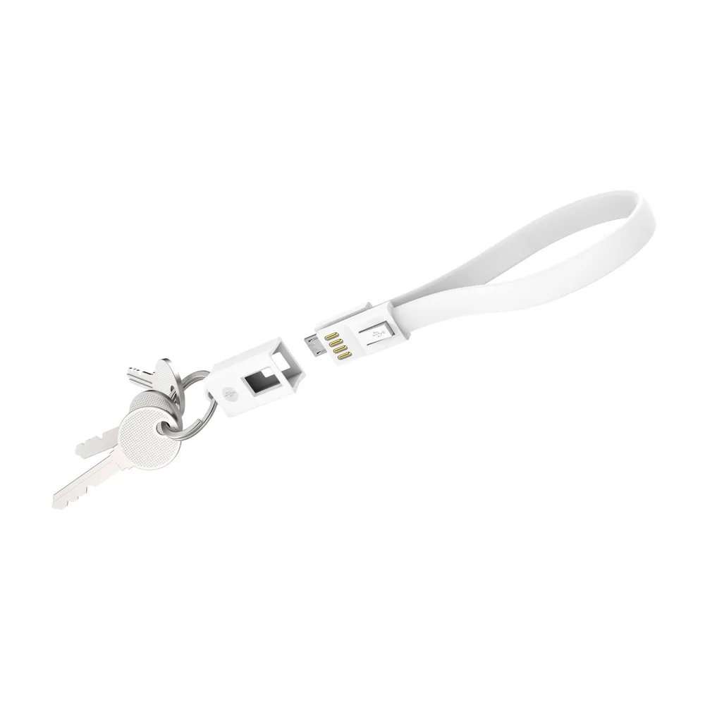Colour Line Key Cable Micro USB, 0.2m, weiß Ladekabel