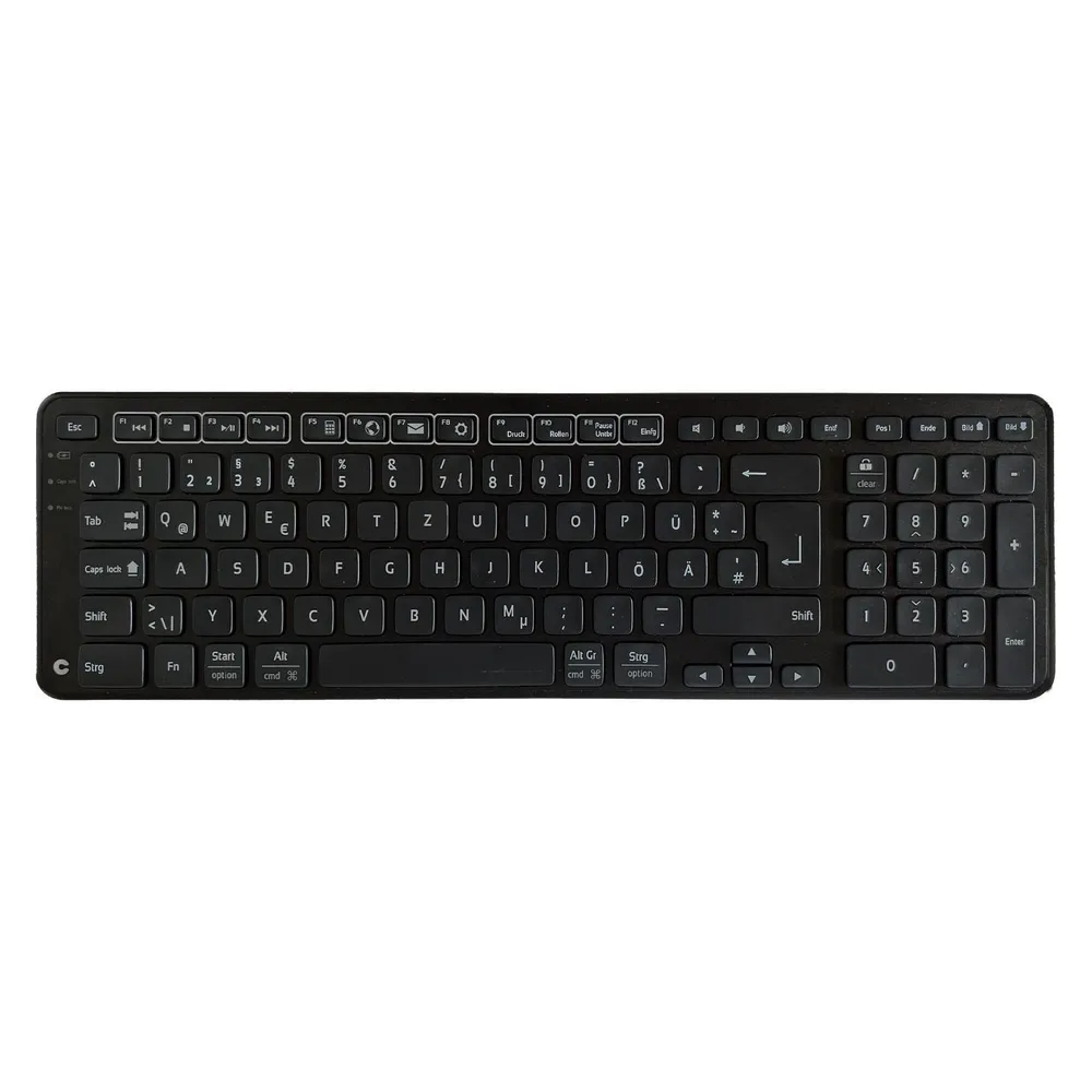 Contour Balance Keyboard BK - Wireless Keyboard - designed for RollerMouse and SliderMouse - PC & Ma