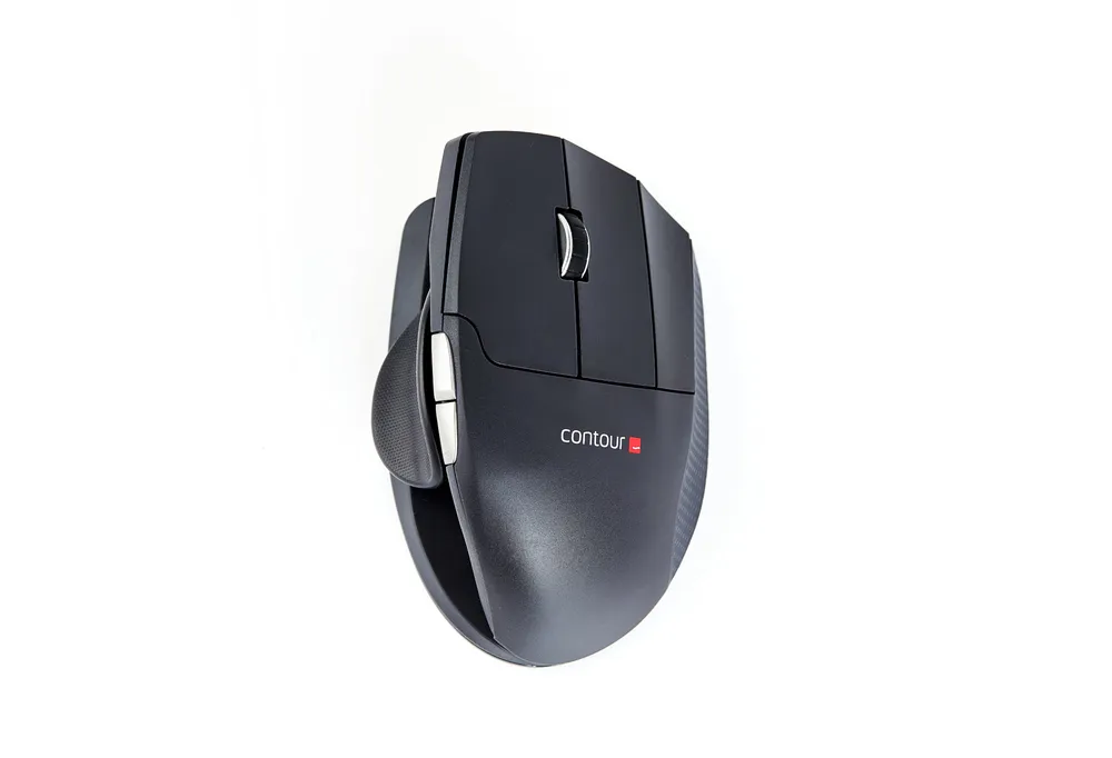 Maus Contour Design Unimouse Wired Left USB 2800 DPI Schwarz Ergonomisch 6 Tasten