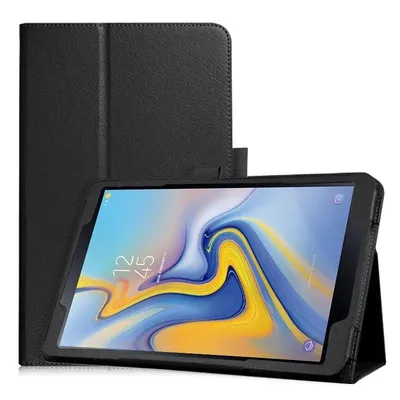 Coole schwarze Schutzhülle aus glattem Kunstleder für Samsung Galaxy Tab A (2018) 10,5"