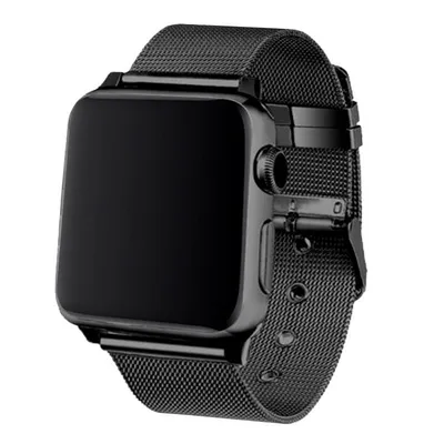 Cooles schwarzes Metallarmband für Apple Watch 42/44 mm Serie 1/2/3/4/5/6/SE