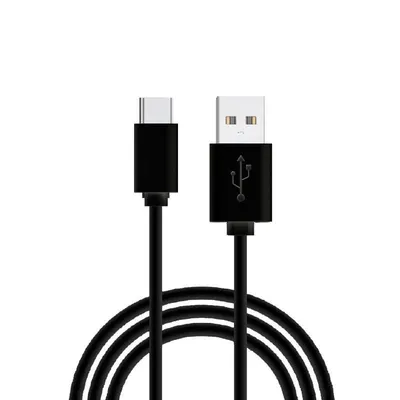 Cooles universelles USB-Typ-C-Kabel 2,4 A, 1,2 m, Schwarz