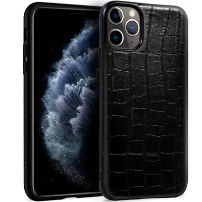 Coole schwarze Krokodillederhülle für das iPhone 11 Pro