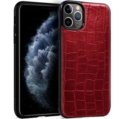 Coole rote Krokodillederhülle für das iPhone 11 Pro