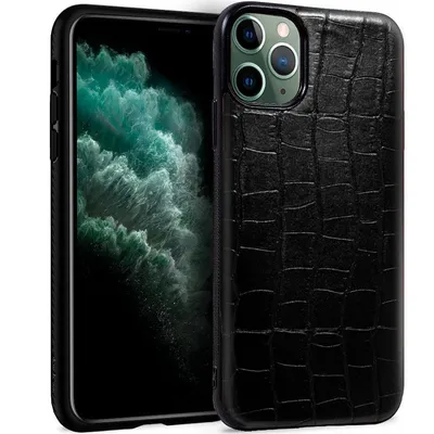 Coole schwarze Krokodillederhülle für iPhone 11 Pro Max