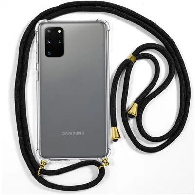 Coole schwarze Hülle mit schlichter Kordel für Samsung Galaxy S20 Plus