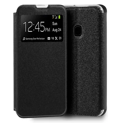 Coole schlichte schwarze Flip-Cover-Hülle für Samsung Galaxy M21