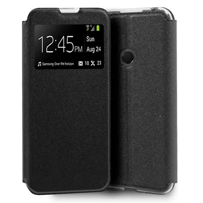 Coole schlichte schwarze Flip-Cover-Hülle für Huawei Y6p