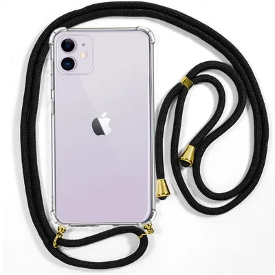 Coole schwarze Hülle mit schlichter Kordel für das iPhone 11