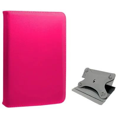 Coole, rosa Kunstleder-Drehhülle für 7" Ebook/Tablet