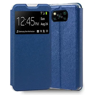Coole schlichte blaue Flip-Cover-Hülle für Xiaomi Pocophone X3