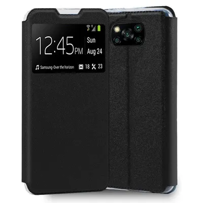 Coole schlichte schwarze Flip-Cover-Hülle für Xiaomi Pocophone X3