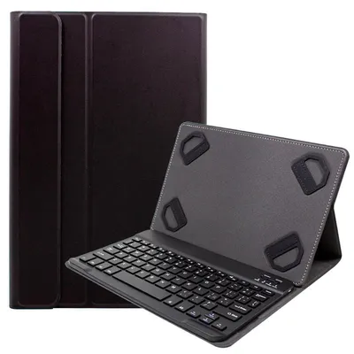 Schicke universelle schwarze Kunstlederhülle mit Bluetooth-Tastatur für 9-11"-Tablets
