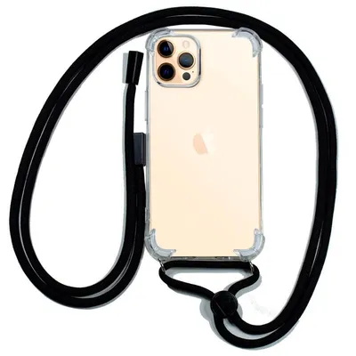 Coole schwarze Lanyard-Hülle für iPhone 12 Pro Max