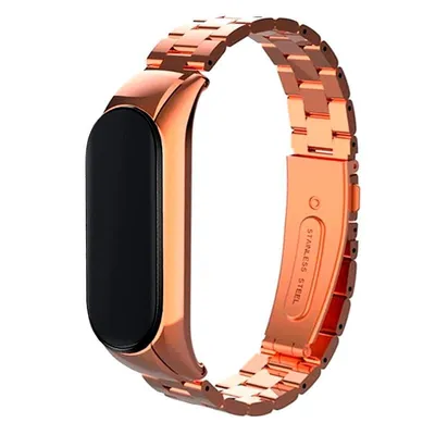 Cooles roségoldenes Stahlarmband für Xiaomi Mi Band 5 / 6 / 7 / Amazfit Band 5