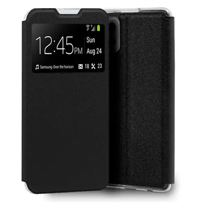 Coole schlichte schwarze Flip-Cover-Hülle für Samsung Galaxy A42 5G