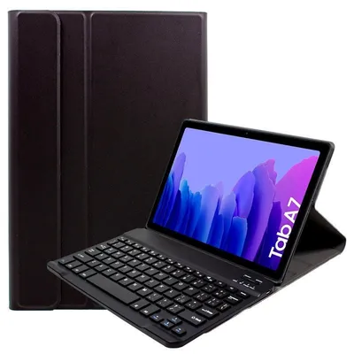 Coole schwarze Kunstlederhülle für Samsung Galaxy Tab A7 T500/T505 mit Bluetooth-Tastatur 10,4 Zoll