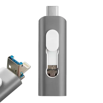Cooles 3-in-1-64-GB-Lightning-/Typ-C-/Micro-USB-Grau