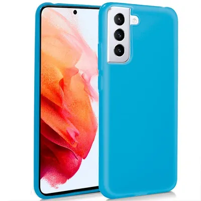 Coole hellblaue Silikonhülle für Samsung Galaxy S21