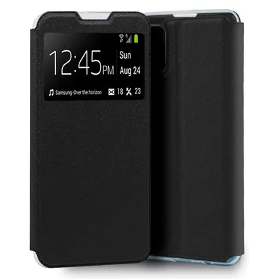 Coole schlichte schwarze Flip-Cover-Hülle für Oppo A73 5G