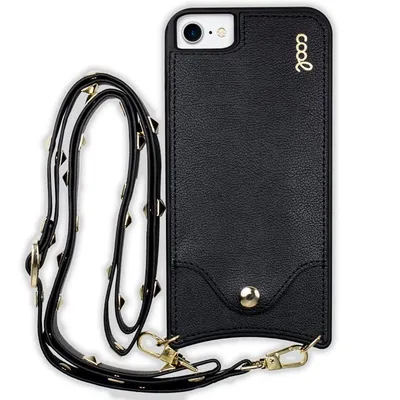 Coole schwarze Pop-Rock-Hülle zum Aufhängen für iPhone 7/8/SE 2020