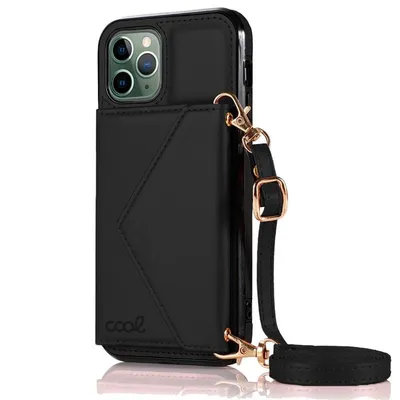 Coole schwarze Brieftaschen-Hängehülle für iPhone 11 Pro Max