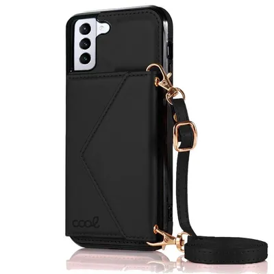 Coole schwarze Brieftaschen-Hängehülle für Samsung Galaxy S21 Plus