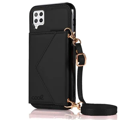 Coole schwarze Brieftaschen-Hängehülle für Samsung Galaxy A42 5G