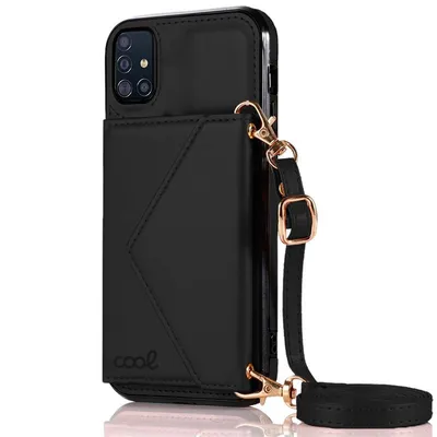 Coole schwarze Brieftaschen-Hängehülle für Samsung Galaxy A51