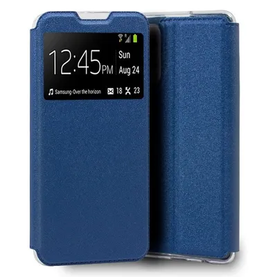 Coole, schlichte, blaue Flip-Cover-Hülle für Samsung A525 Galaxy A52 / A52 5G / A52s 5G
