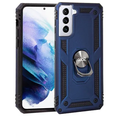 Cooles blaues Ring-Hartschalenetui für Samsung Galaxy S21 Plus