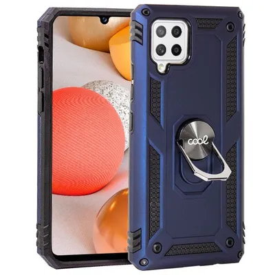 Coole blaue Hartschale mit Ring für Samsung A426 Galaxy A42 5G