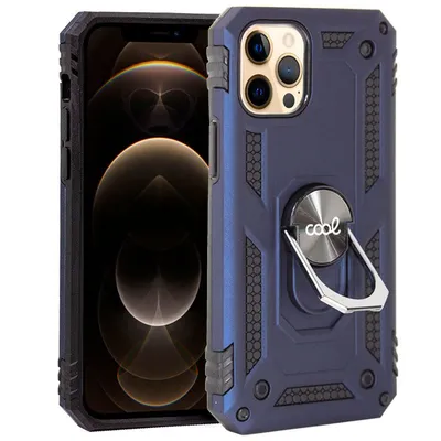 Cooles blaues Hardcase mit Ring für das iPhone 12 Pro Max
