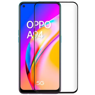 Cooler, vollständiger 3D-Displayschutz aus gehärtetem Glas in Schwarz für Oppo A94 5G