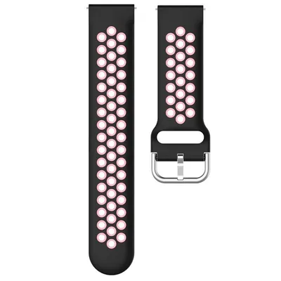 Cooles universelles Gummiarmband Schwarz-Pink 20 mm für Amazfit Bip/GTS/Bip Lite/Huawei/Samsung/Cool Oslo