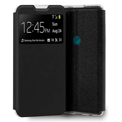 Coole, schlichte schwarze Flip-Cover-Hülle für TCL 20 SE