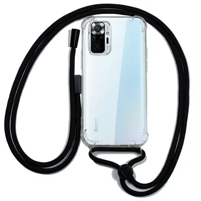 Coole transparente Hülle mit schwarzer Kordel für Xiaomi Redmi Note 10 Pro