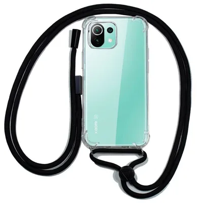 Coole transparente Hülle mit schwarzem Schlüsselband für Xiaomi Mi 11 Lite/ Mi 11 Lite 5G