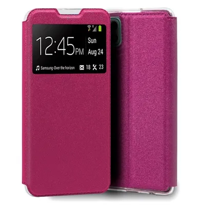 Coole, einfarbige Flip-Cover-Hülle in Pink für Samsung Galaxy A22 5G