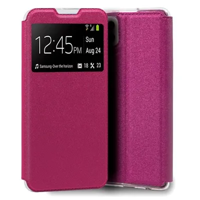 Coole, einfarbige Flip-Cover-Hülle in Pink für Samsung Galaxy A22 4G