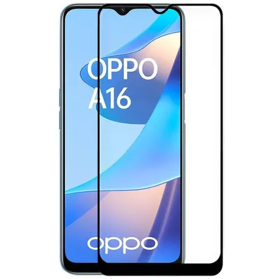 Cooler, vollständiger 3D-Displayschutz aus gehärtetem Glas in Schwarz für Oppo A16/ A16s/ A54s