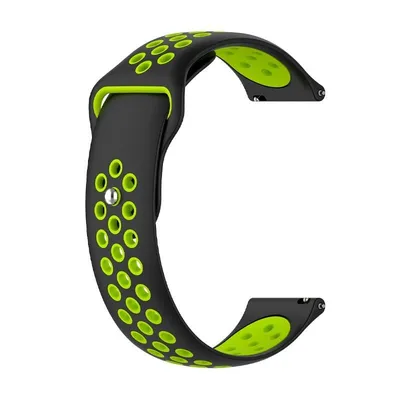 Cooles Universalarmband 22 mm Gummi Schwarz-Grün Amazfit GTR / Stratos / Huawei / Samsung / COOL Bristol / Sunset