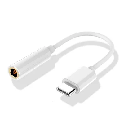Cool Adapter Stecker Typ C auf Klinke 3,5 mm Digital Universal Weiß